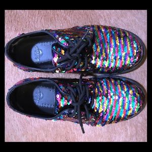 Multicolored Sequin Dr Marten Boots